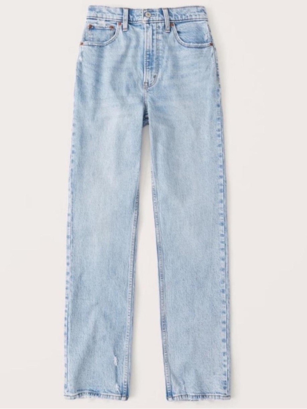 Abercrombie & Fitch the 90’s straight ultra high rise light wash denim